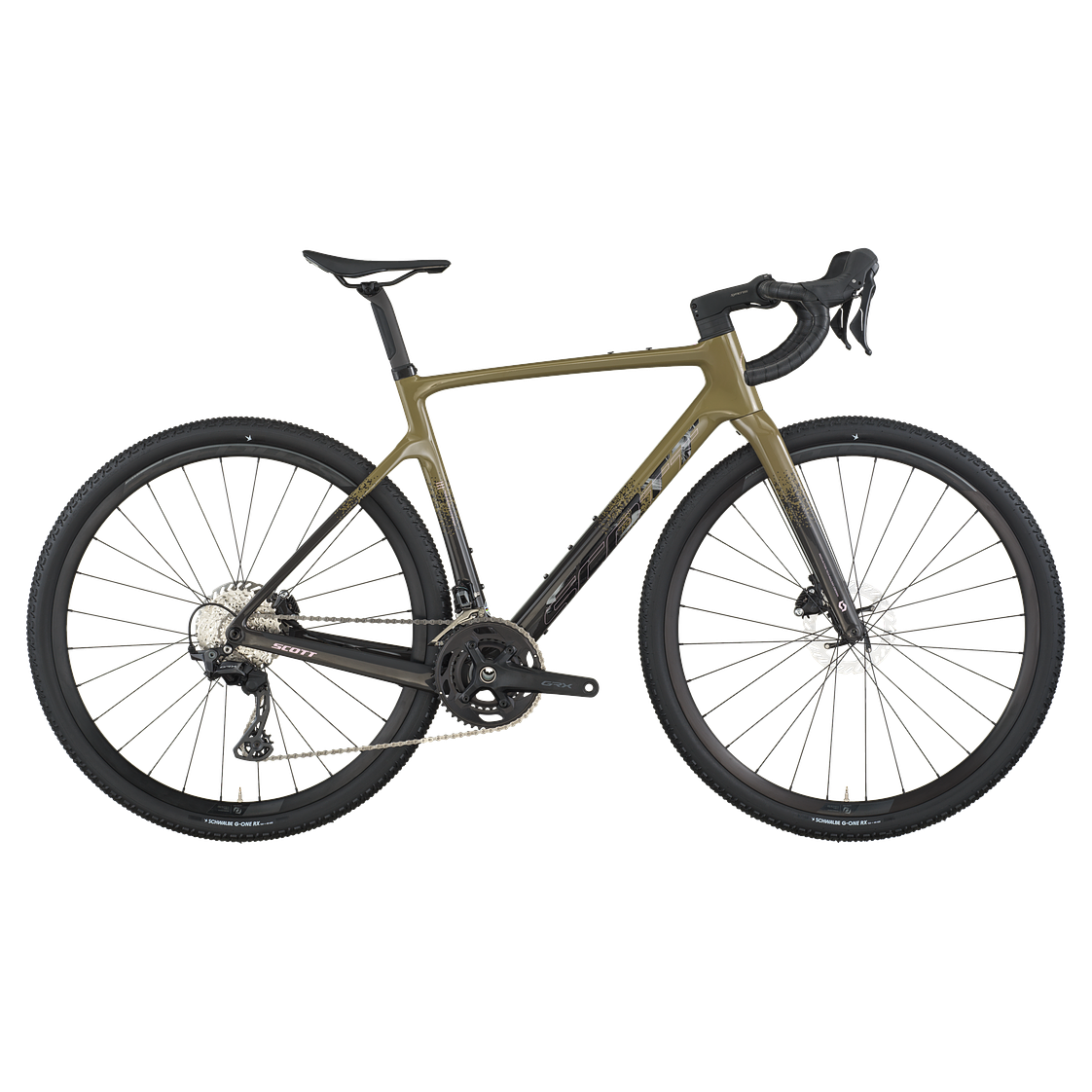 Bicicleta Gravel 40 Kaki Green Carbon Black