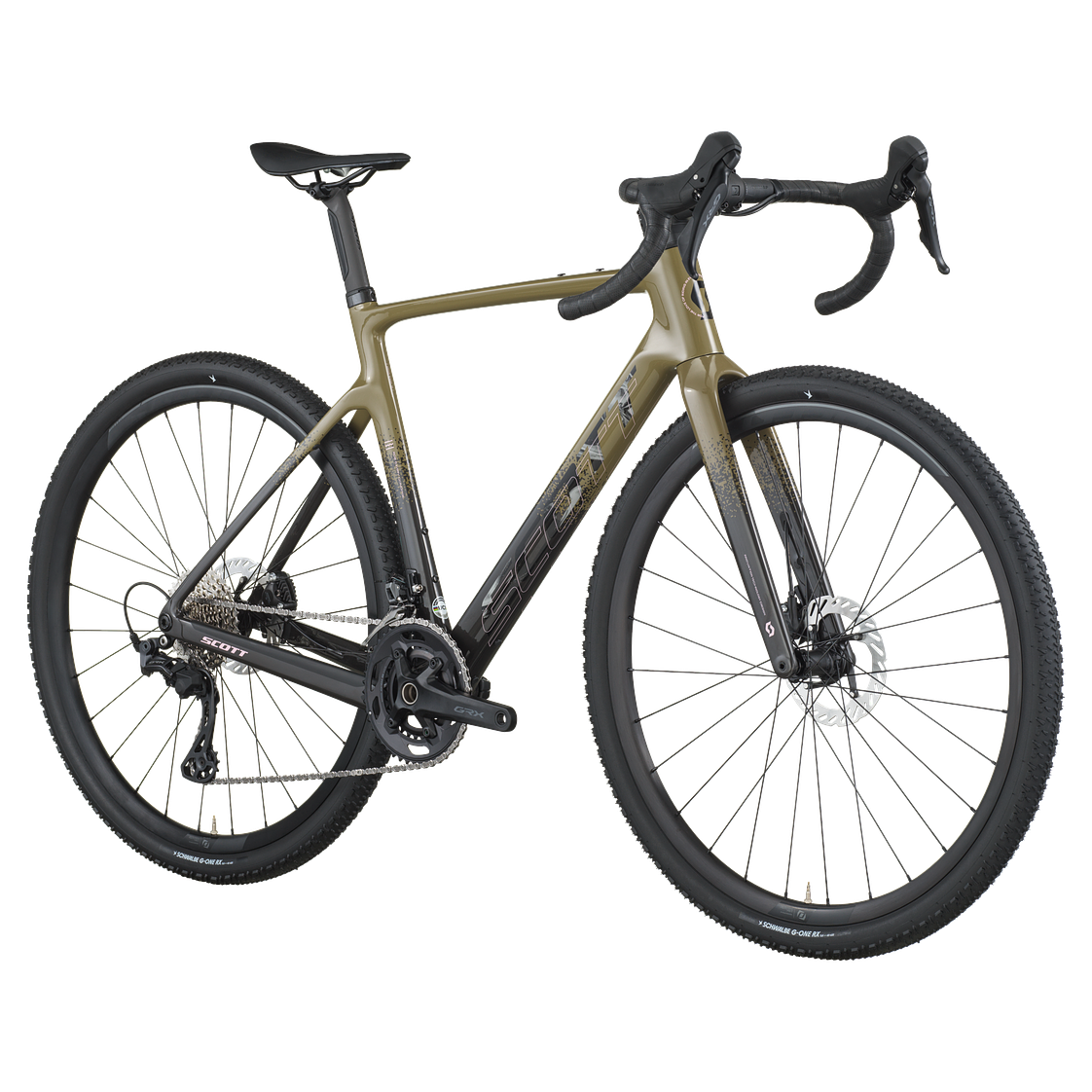 Bicicleta Gravel 40 Kaki Green Carbon Black