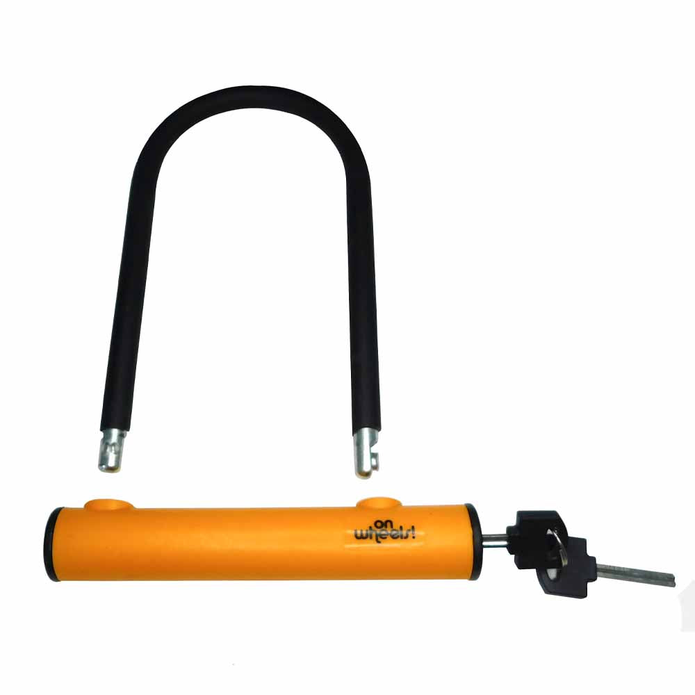 Candado U-Lock Corto Con Llave Naranjo