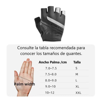 Guante Corto Negro/Gris