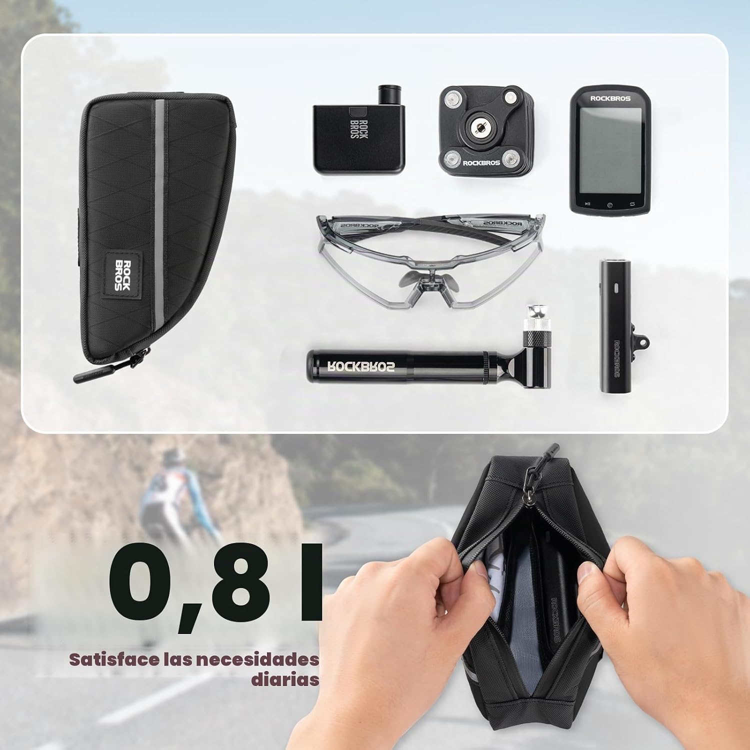 Bolso de Marco de Bicicleta 0.8Lts