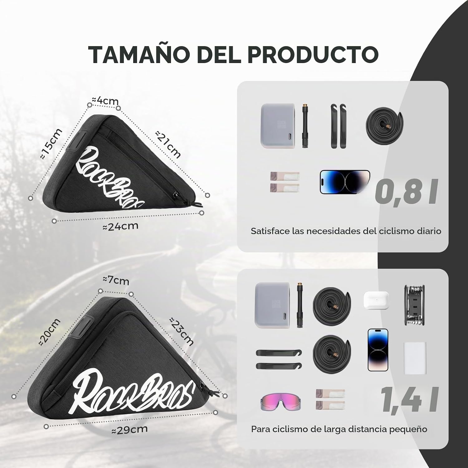 Bolso Bicicleta Triangular Marco/cuadro 1.4Lts