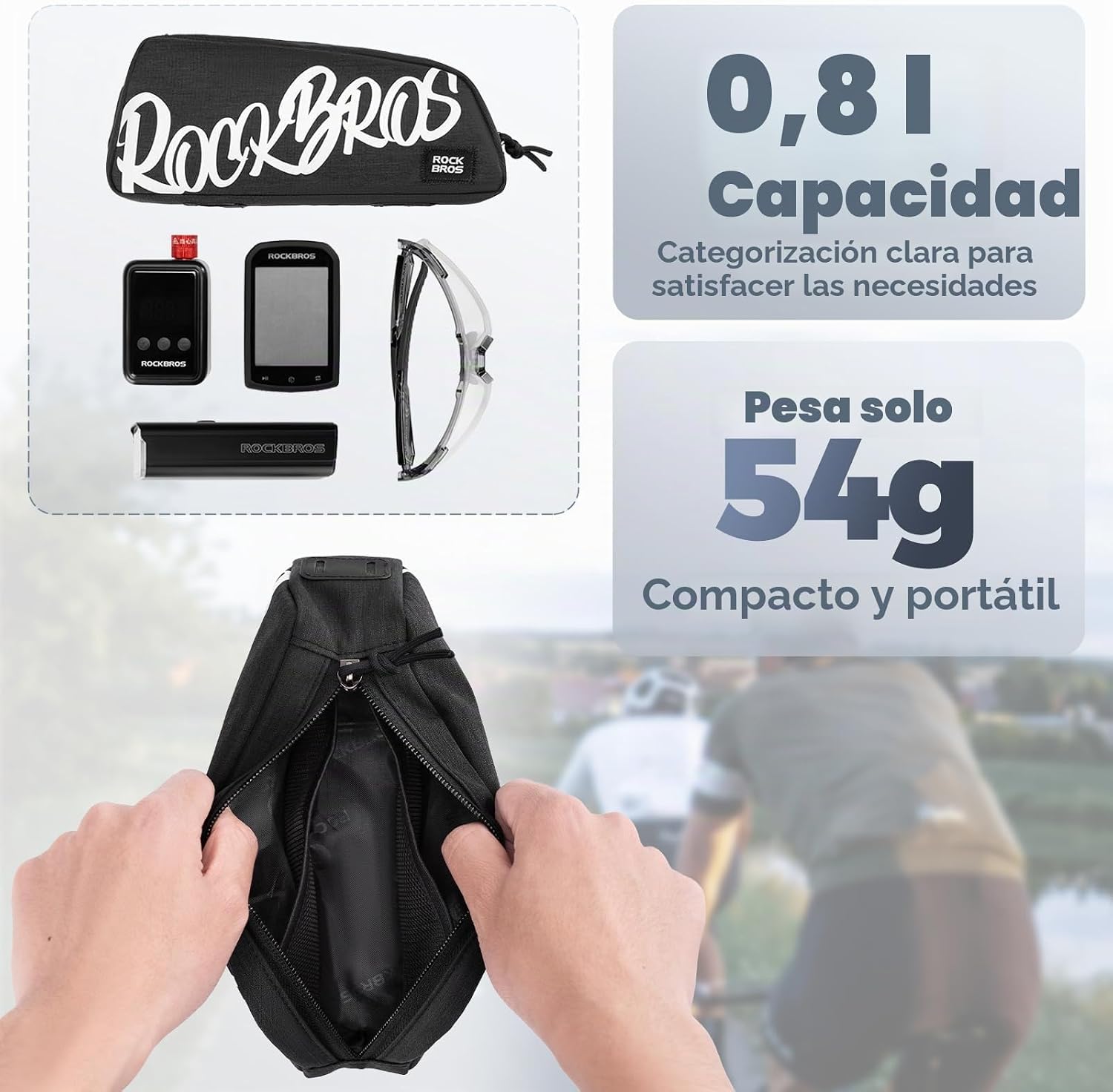 Bolso de Marco de Bicicleta 0.8Lts