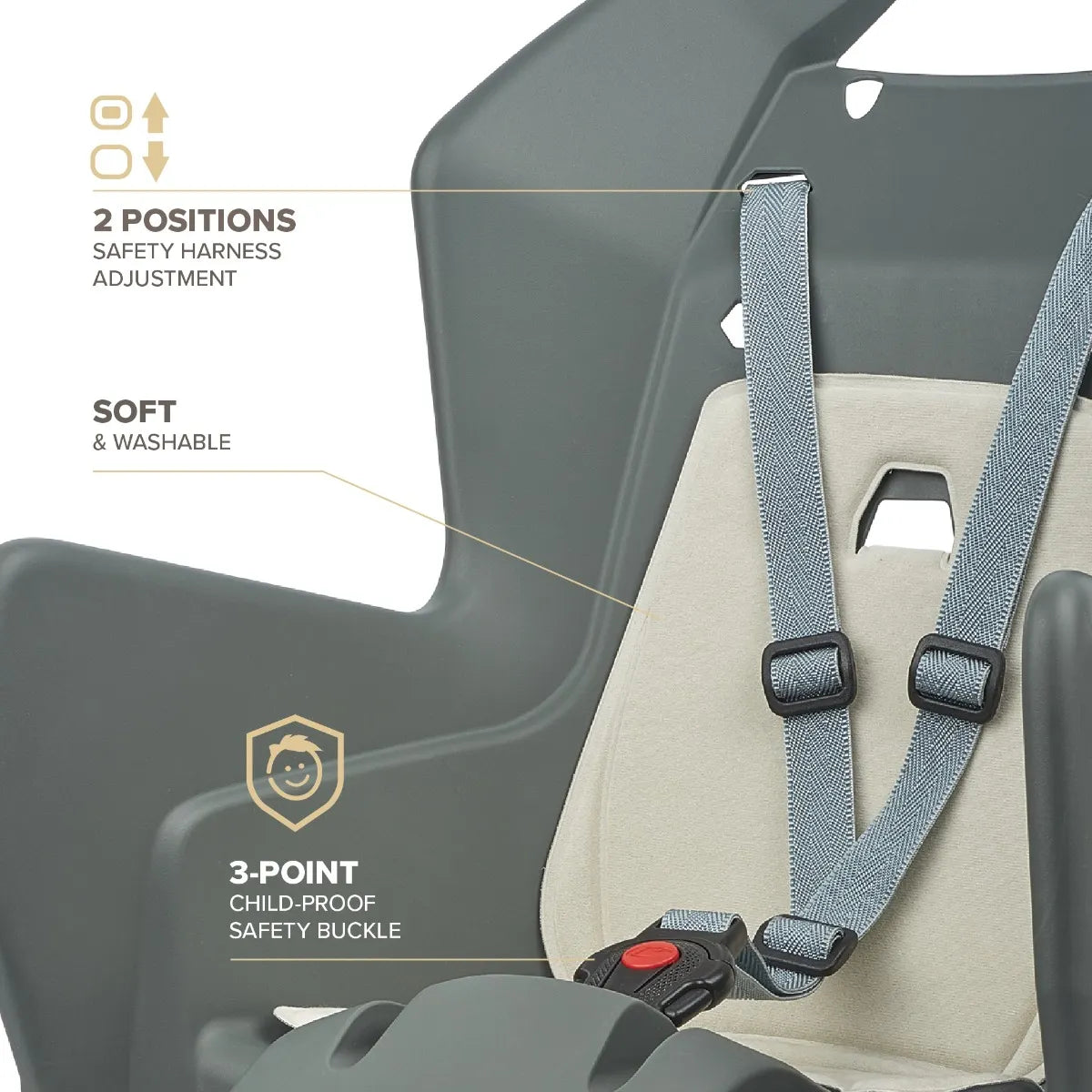 Silla Infantil Koolah CFS Fijación Parrilla Gris/Crema