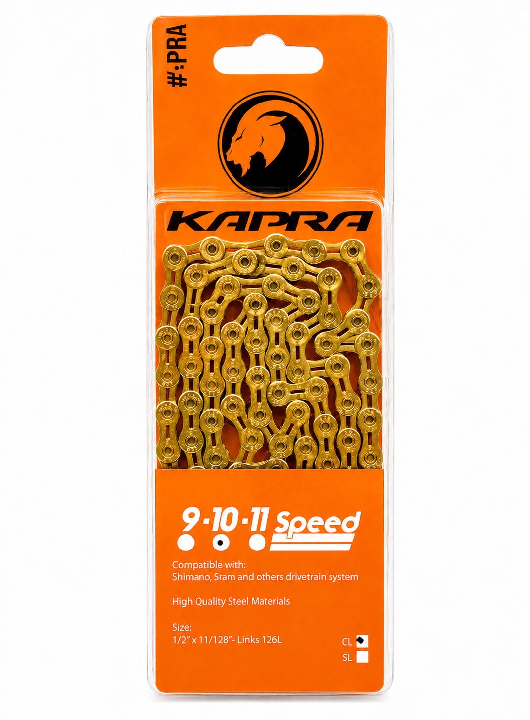 Cadena 10v Perforada Gold 1/2"X3/32"X116L