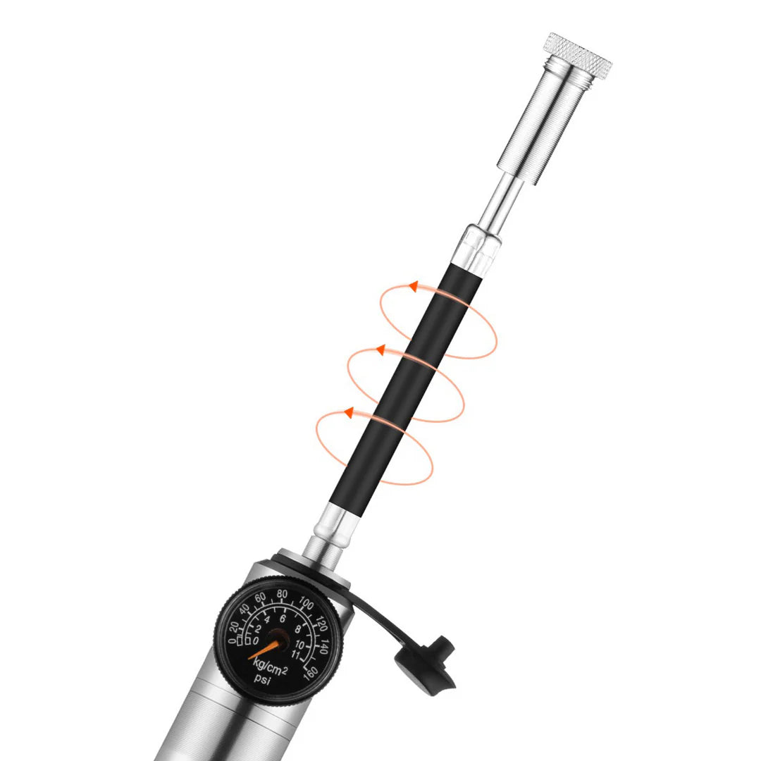 Bombin Portatil Aluminio con Medidor de Presion