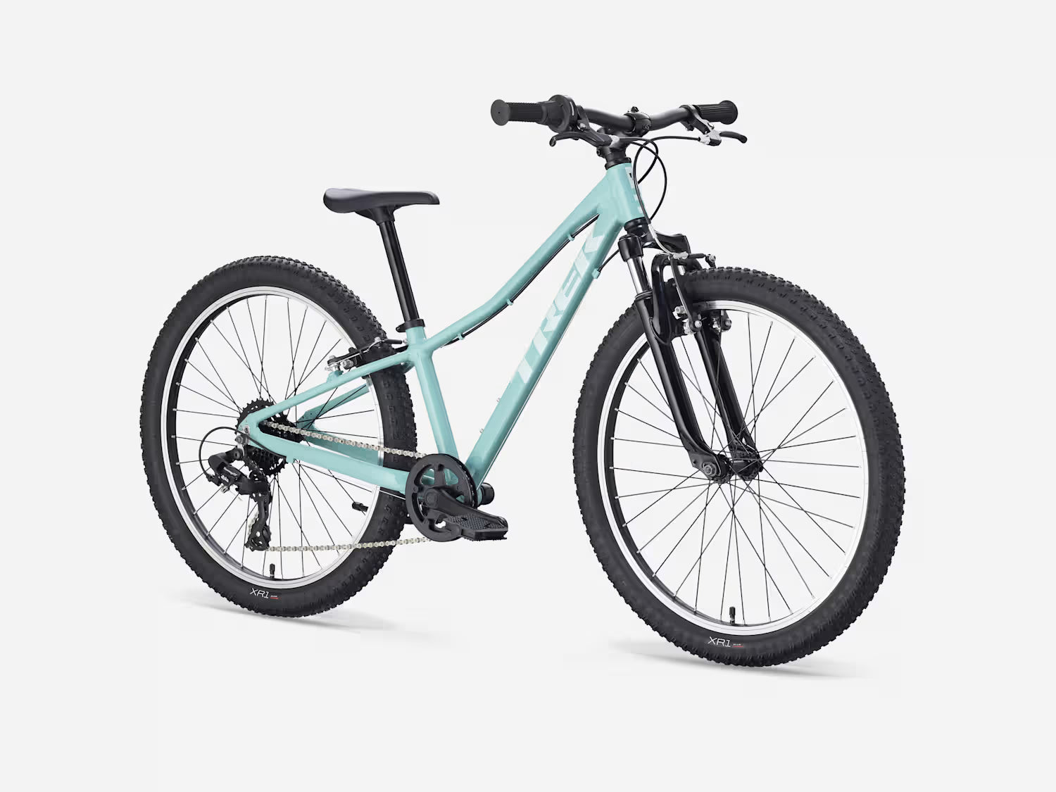 Bicicleta Infantil Precaliber 24 8 velocidades suspension Celeste