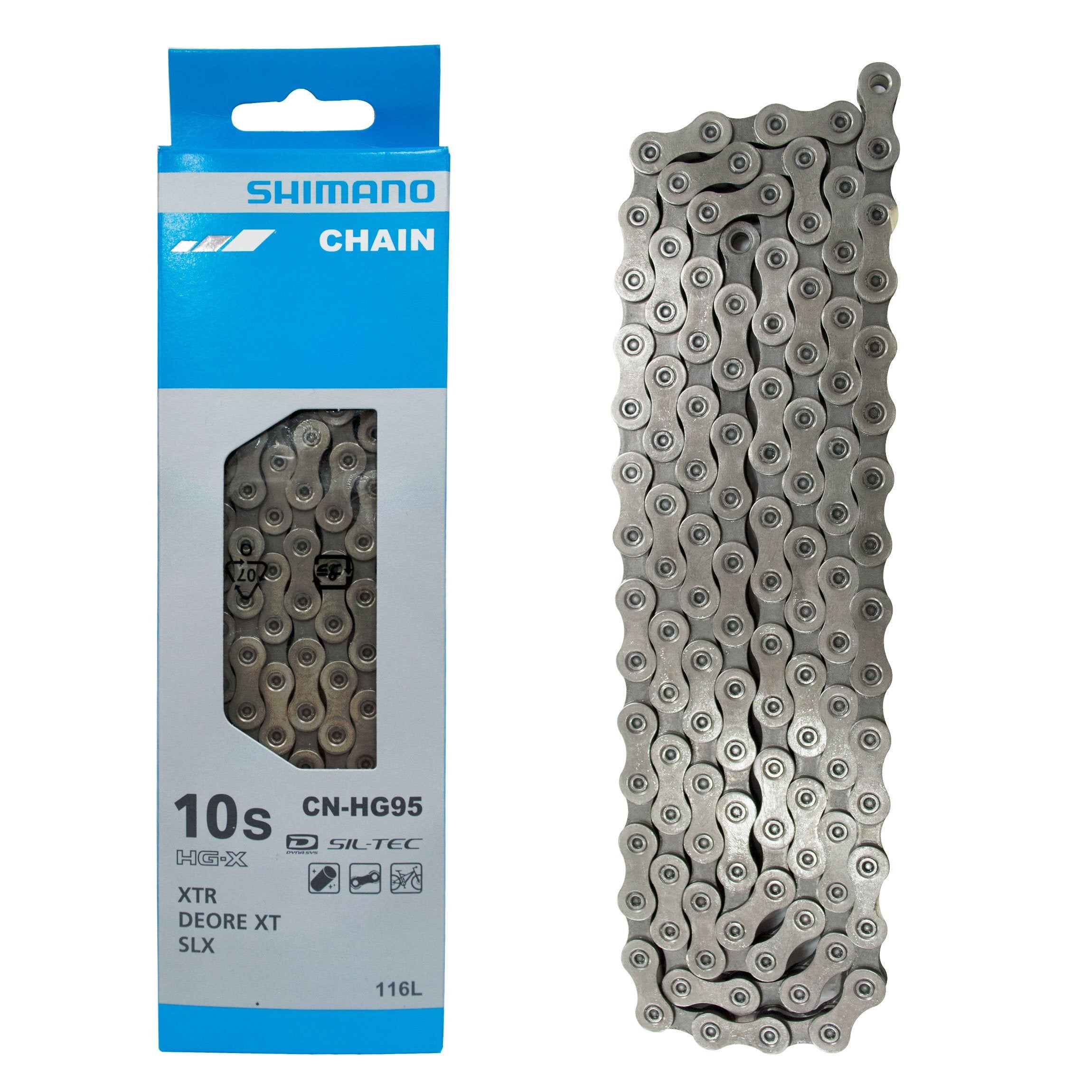 Shimano CN-HG95 Fietsketting, 10 versnellingen, zilver, 138