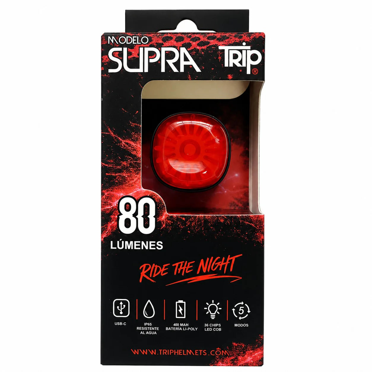 Luz Trasera Supra 80LM USB