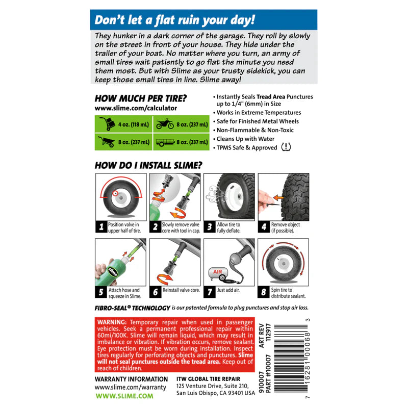 Slime Sellador tubular Para Tubular 8 oz 236 ml