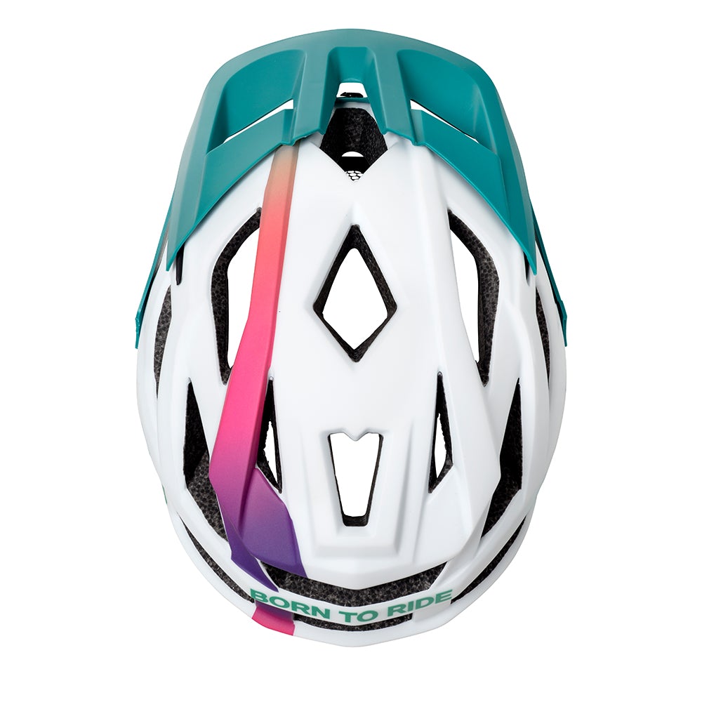 Casco Enduro Blanco/Turquesa
