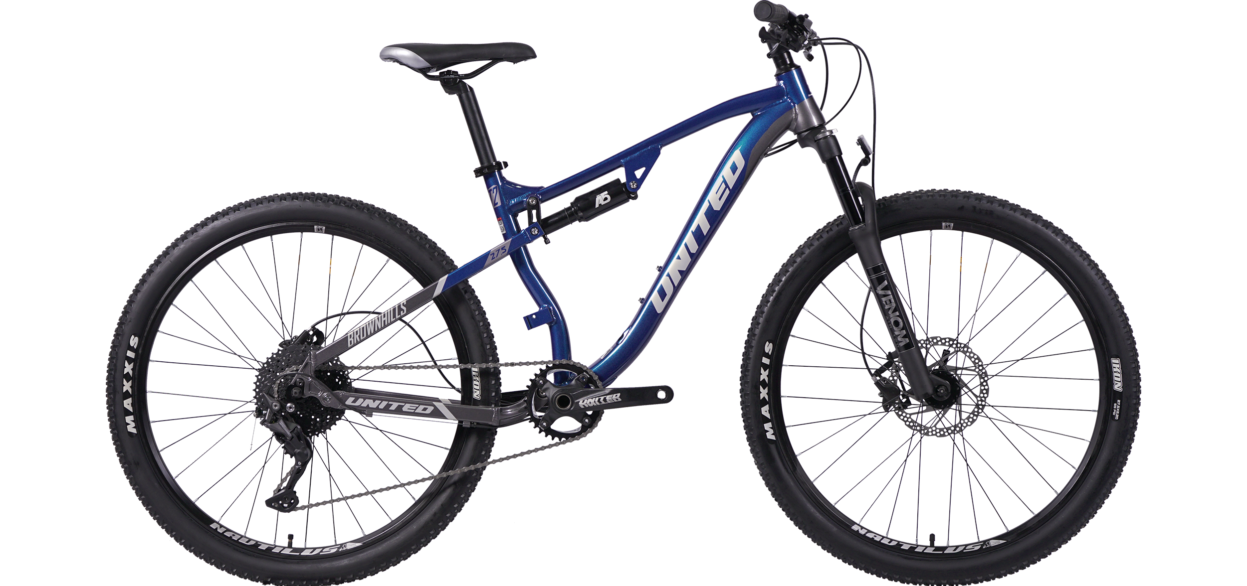 Bicicleta Mountain Bike Doble Suspensión Brownhills T2 Azul Aro 29
