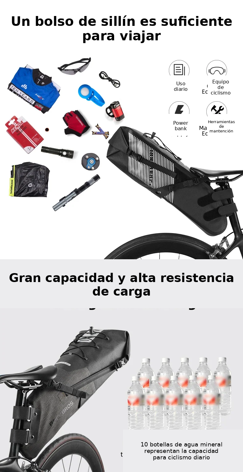 Bolso de Sillín Alforja Bike Packing 14Lts