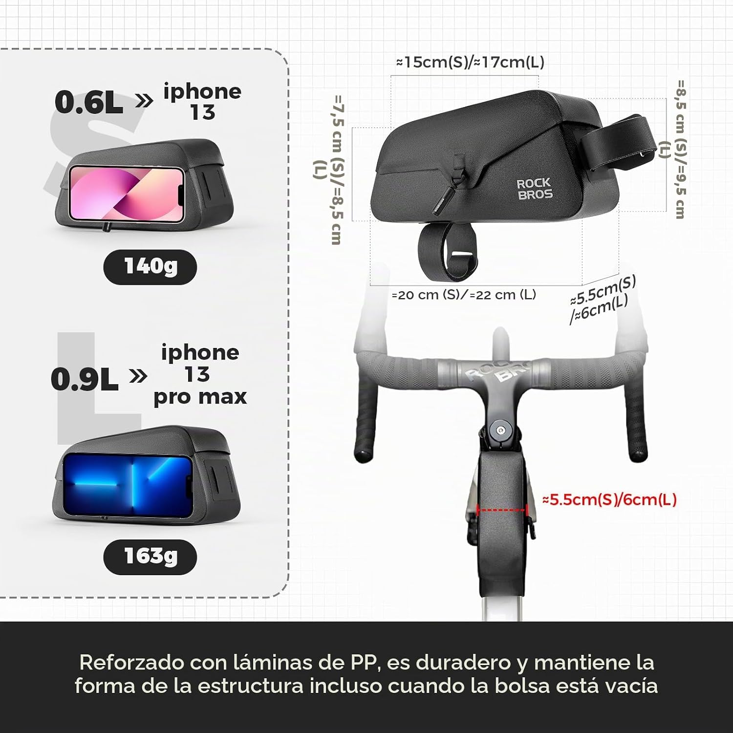 Bolso de Marco de Bicicleta Impermeable