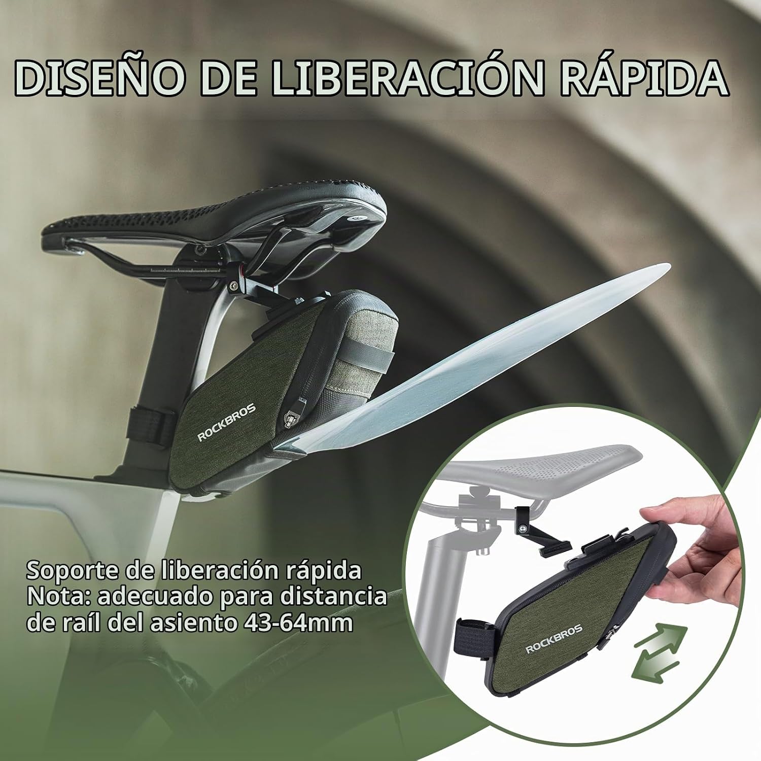 Bolso de Sillín 0.4Lts c/tapabarro