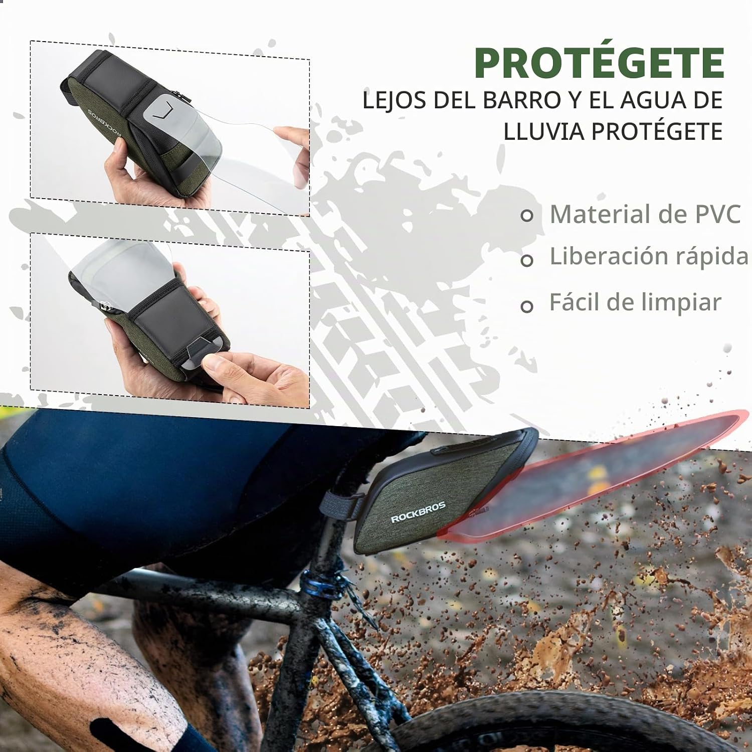 Bolso de Sillín 0.4Lts c/tapabarro