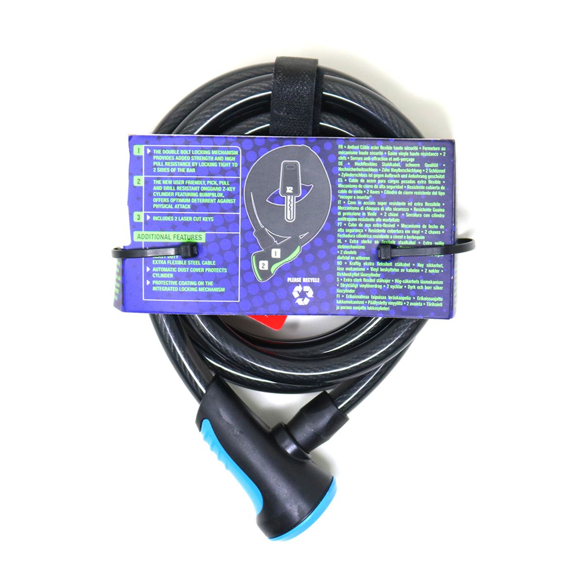 Candado C/Llave 180 x 12mm Azul