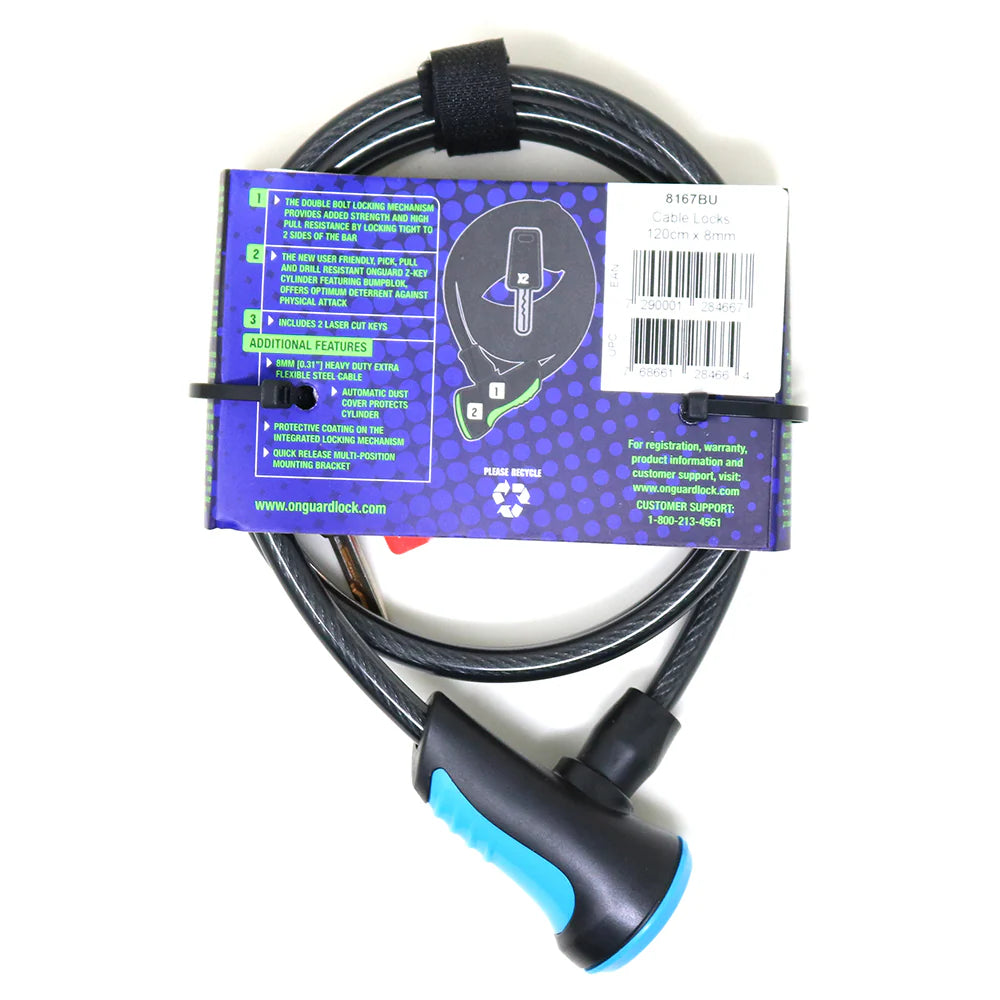 Candado C/Llave 120 x 8 mm Azul