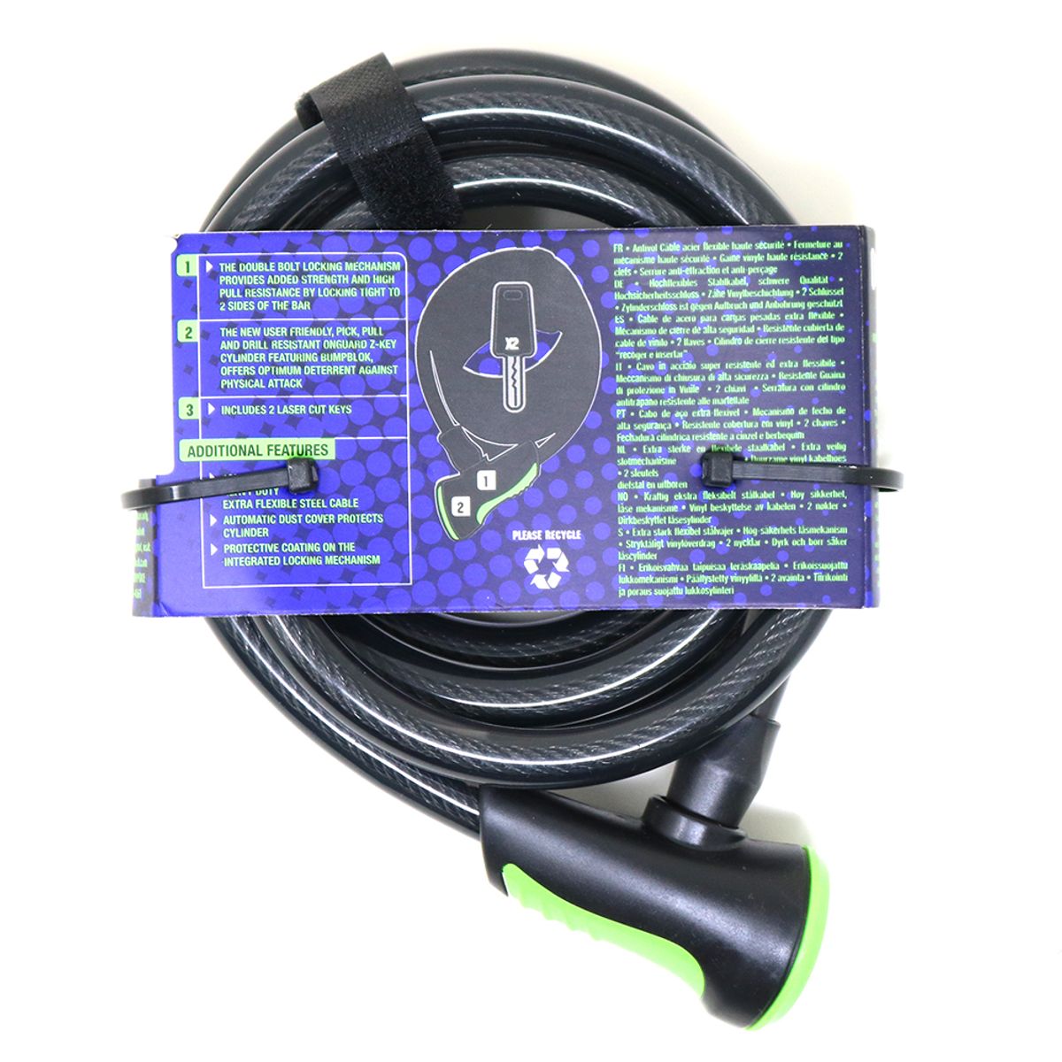 Candado C/Llave 180 x 12mm Azul