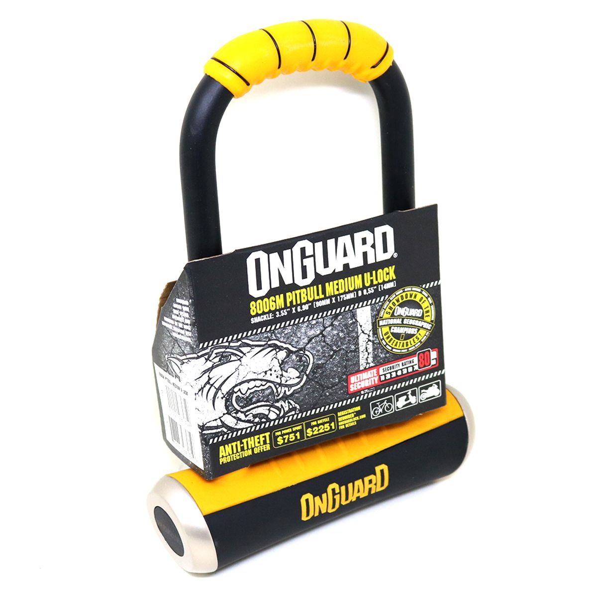 Candado U-Lock Pitbull Medium 90mm x 175mm