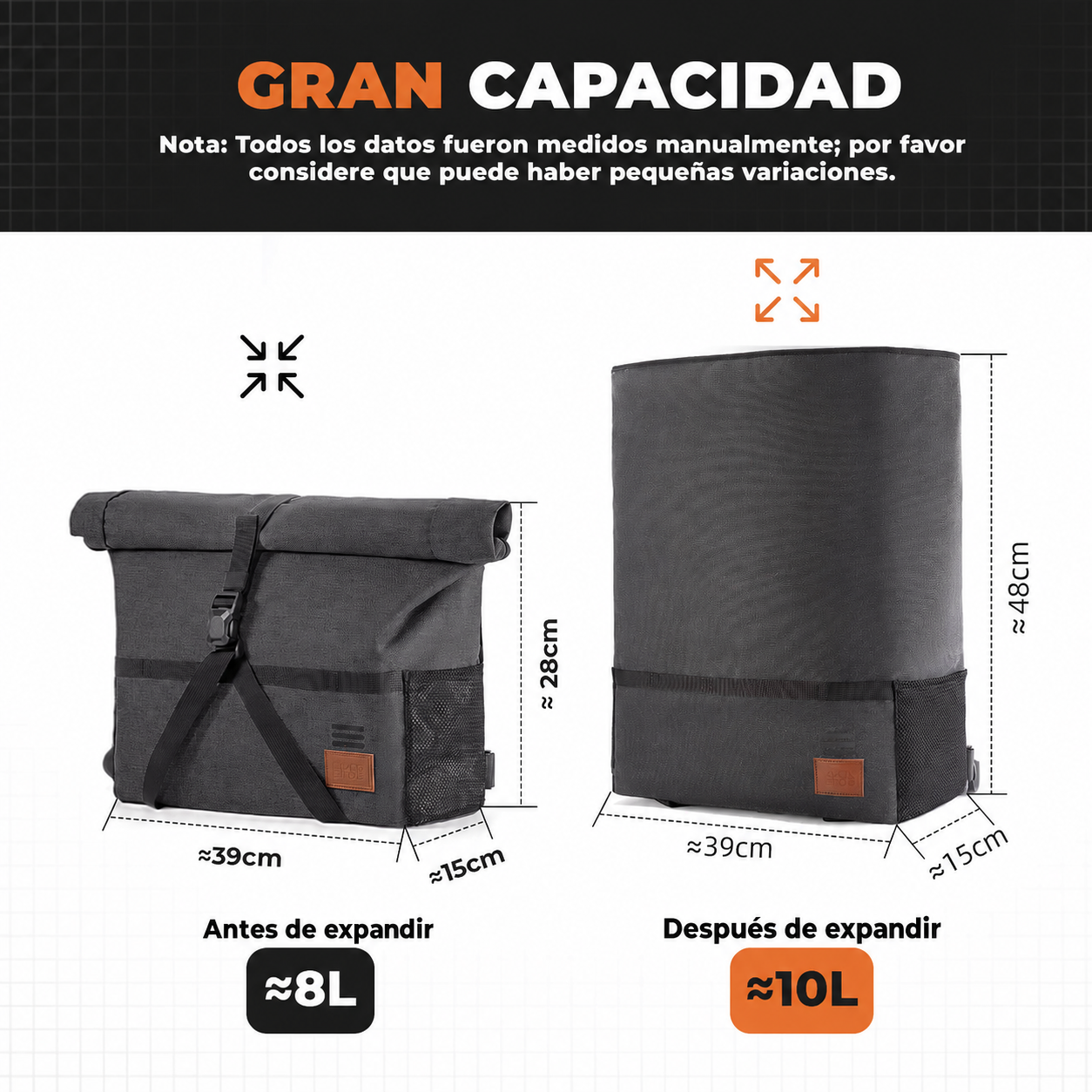 Bolso de Manubrio Morral Bandolera 8-10Lts