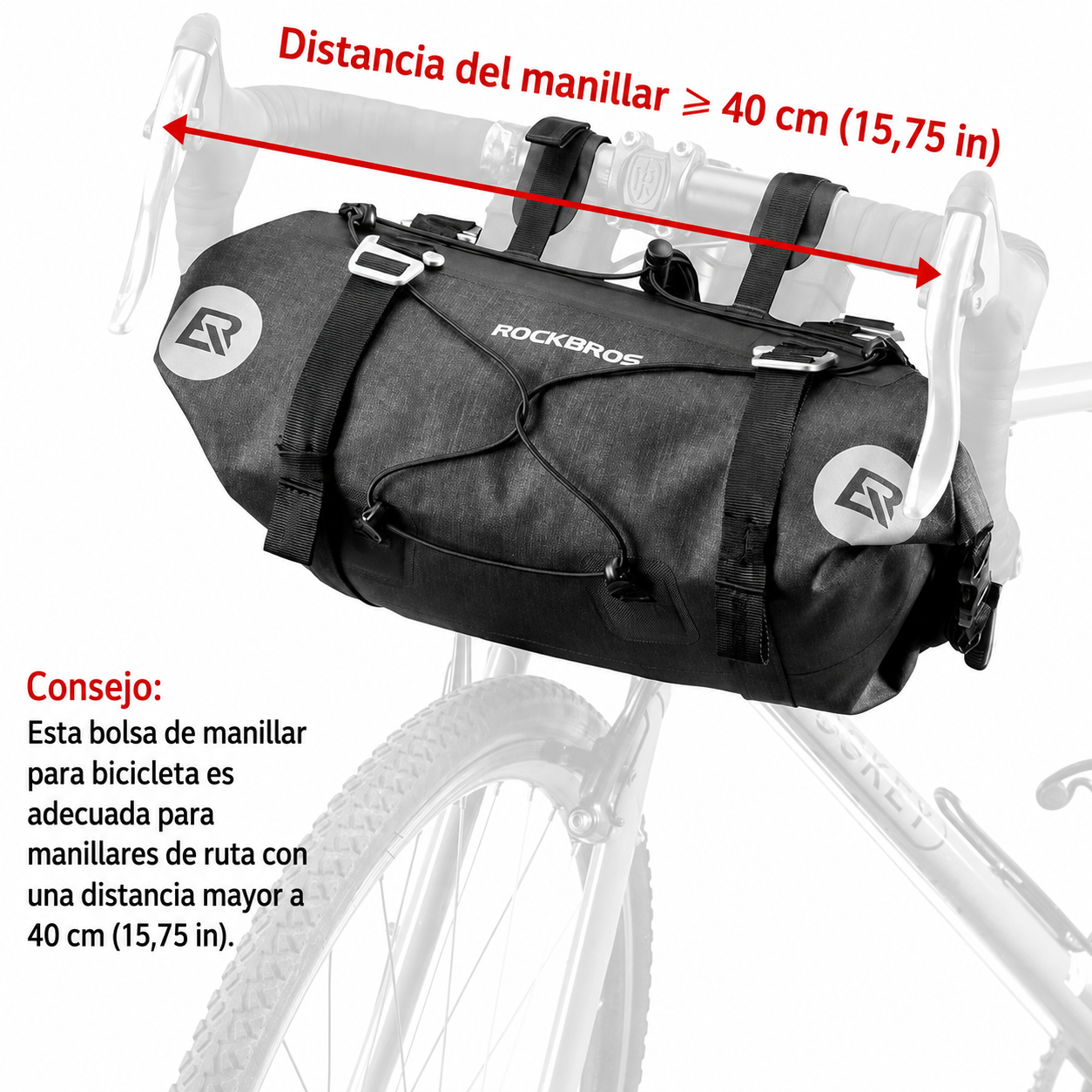 Bolso alforja para Manubrio Ajustable 7 a 14Lts