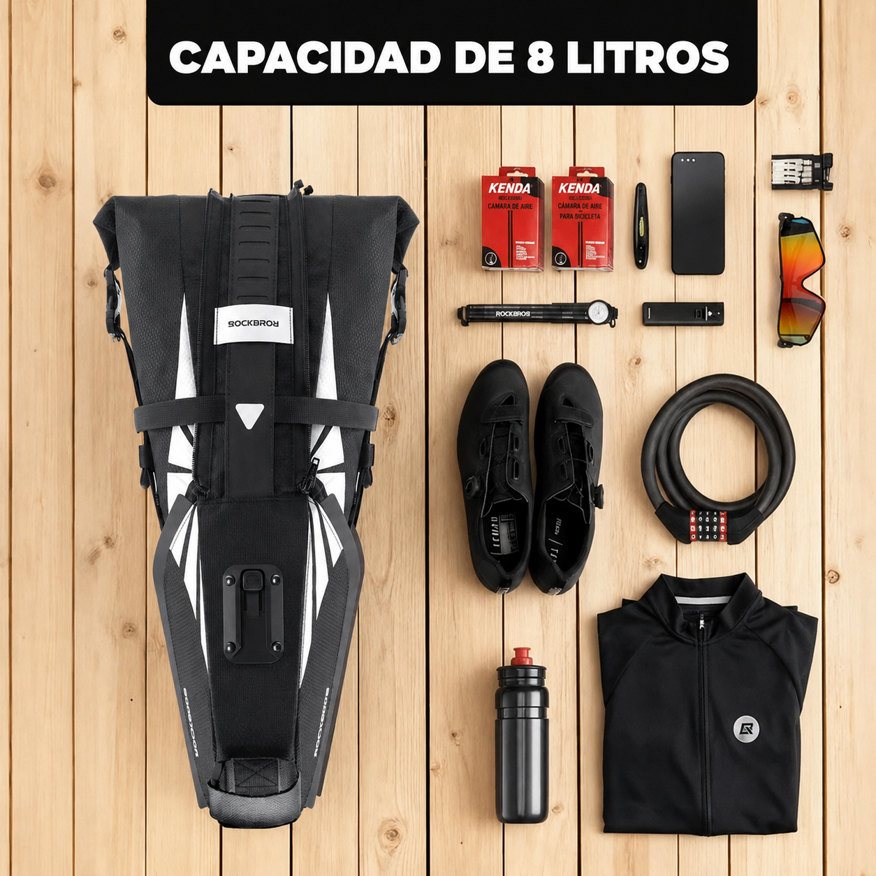 Bolso de Sillín Alforja Bike Packing  8Lts
