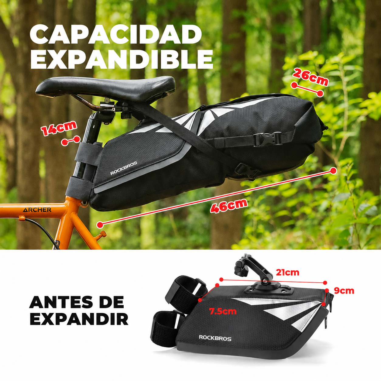 Bolso de Sillín Alforja Bike Packing  8Lts
