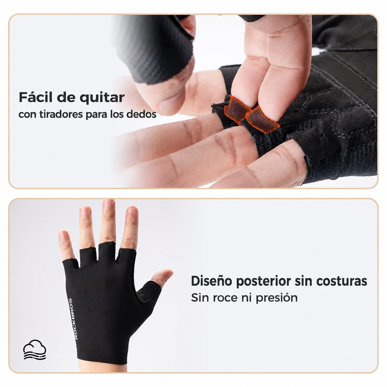 Guante Corto Negro reforzado
