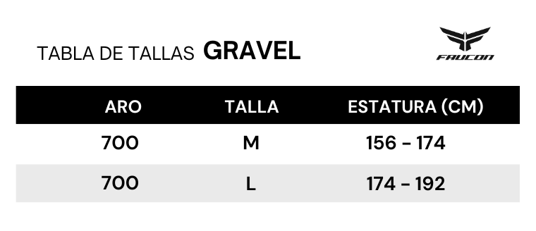 Guía de tallas para Bicicleta Ruta Gravel Lander 9 Aro 700c 2026 Preventazo