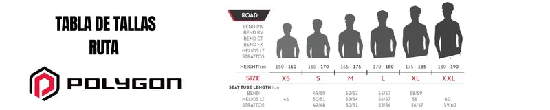 Guía de tallas para Bicicleta Ruta Polygon Strattos 6