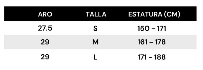 Guía de tallas para Cadena bicicleta Taya 6/7 Velocidades