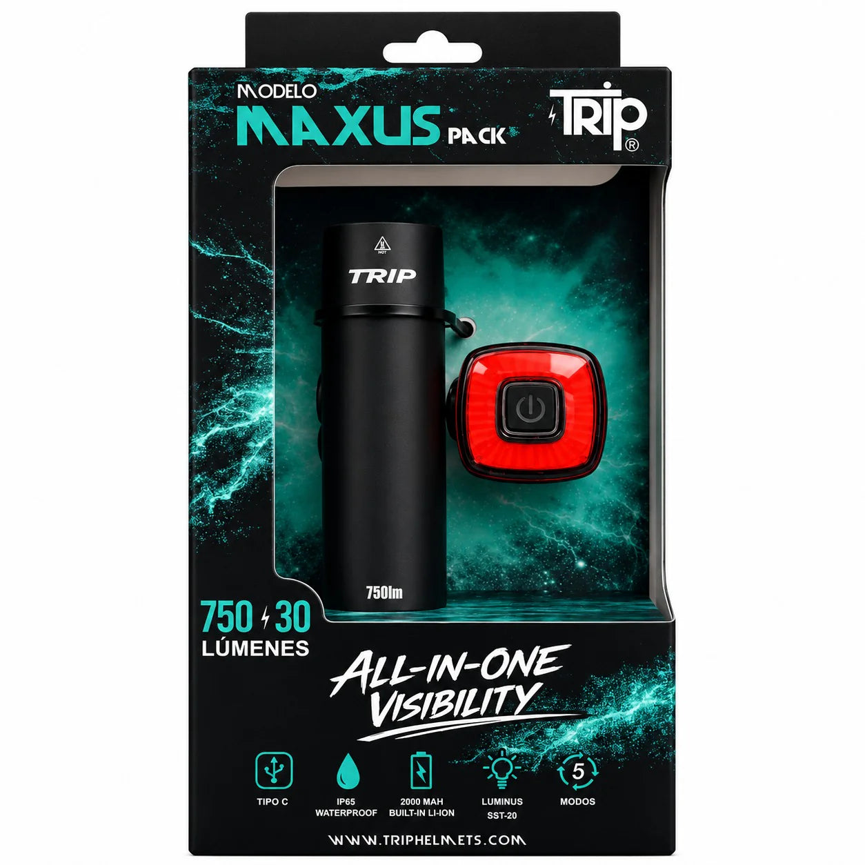 Luz USB Pack Maxus 750 LM / 30 LM USB