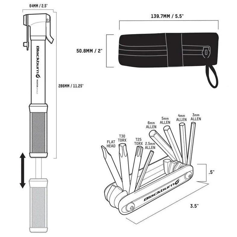 Bolso Asiento Bicicleta Kit Herramientas y Bombin