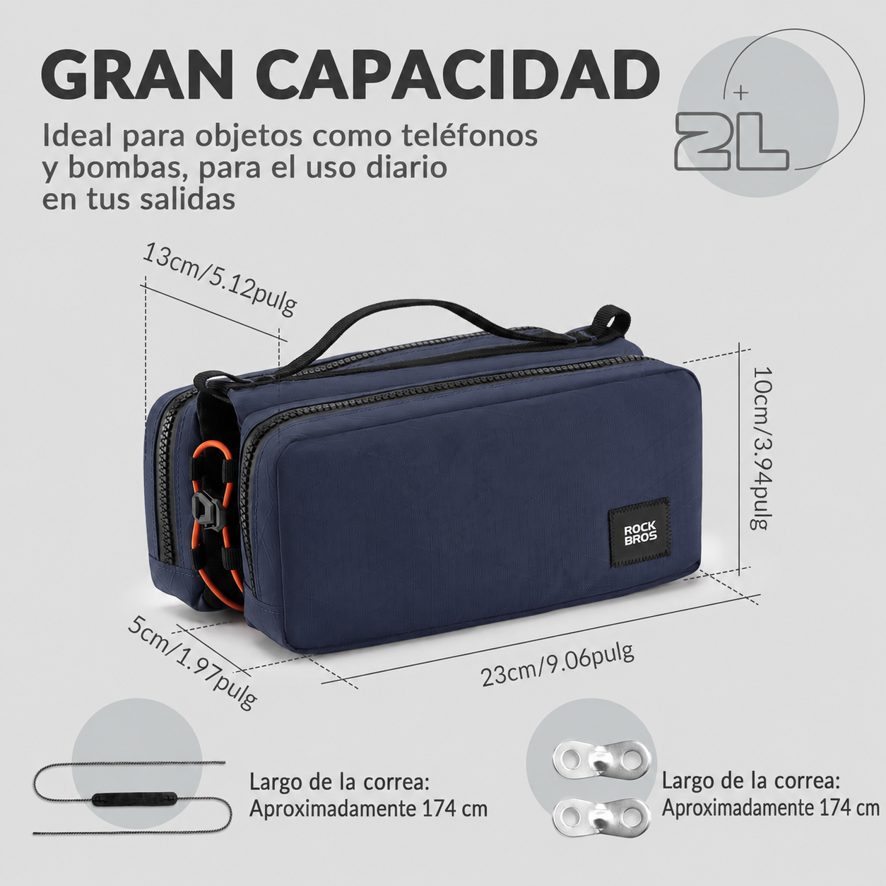 Bolso de Marco de Bicicleta Impermeable 2Lts