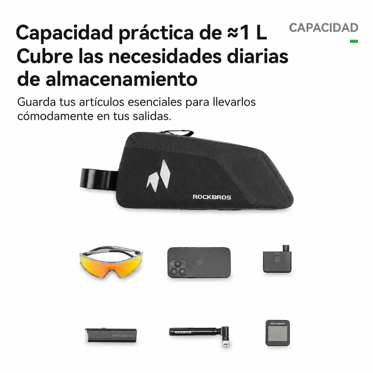 Bolso de Marco de Bicicleta 1 Lt