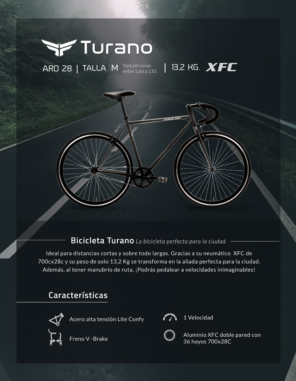 Bicicleta Urbana Turano Aro 28