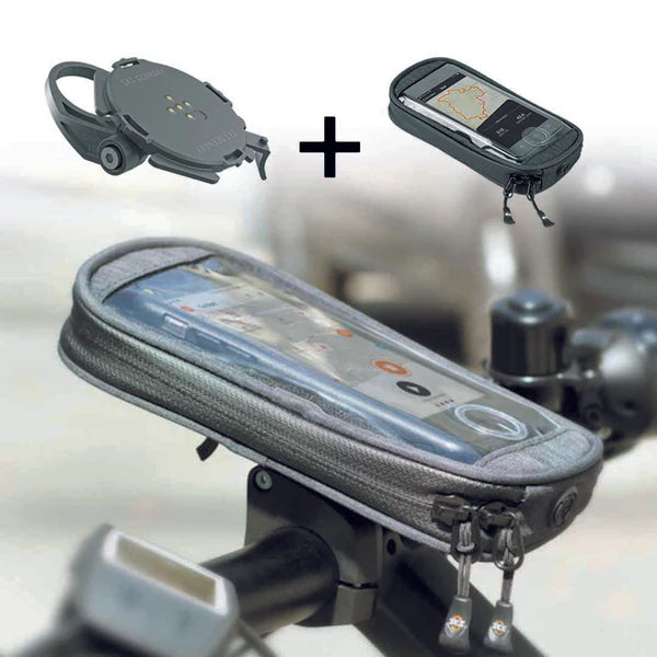 Soporte Para Celular Compit Stem (Adaptador Para Tee) + Set Funda Impermeable Universal