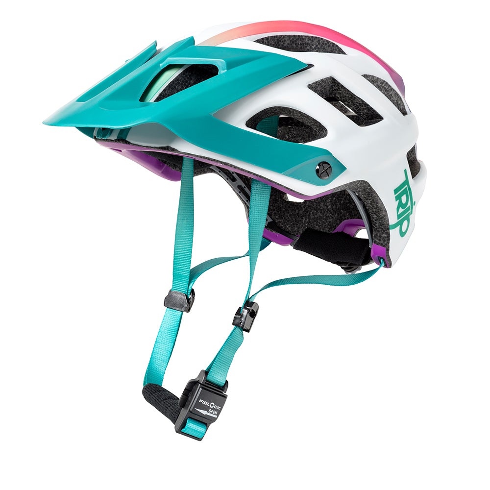 Casco Enduro Blanco/Turquesa