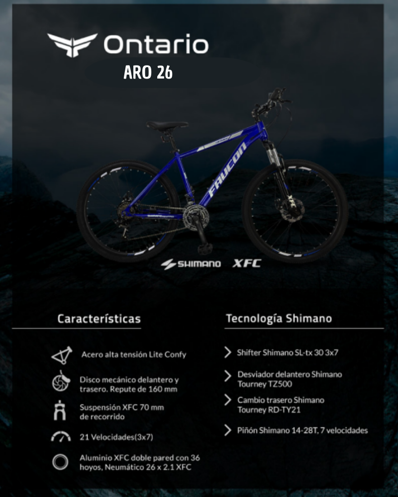 Bicicleta Mountain Bike Ontario Aro 26