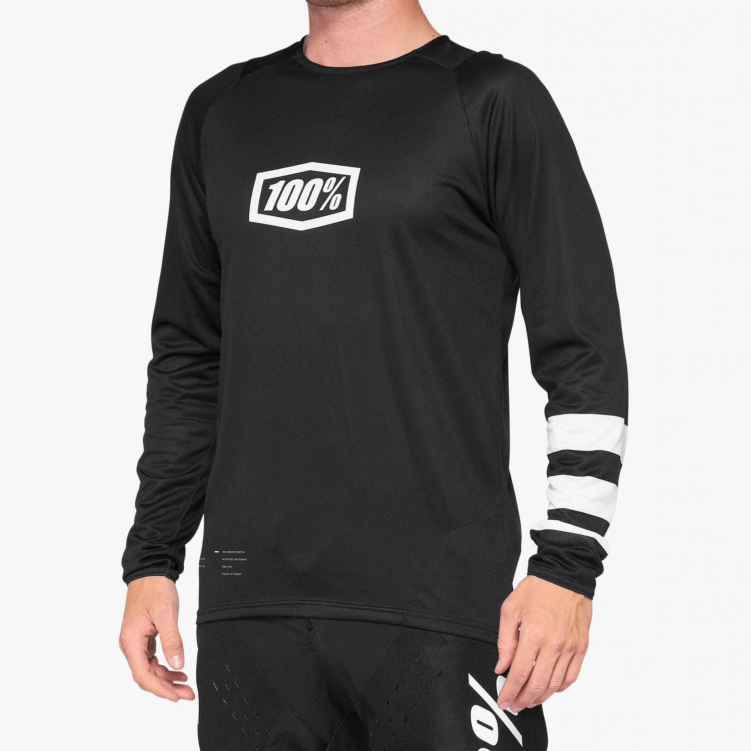 Jersey R-Core Black/White manga larga