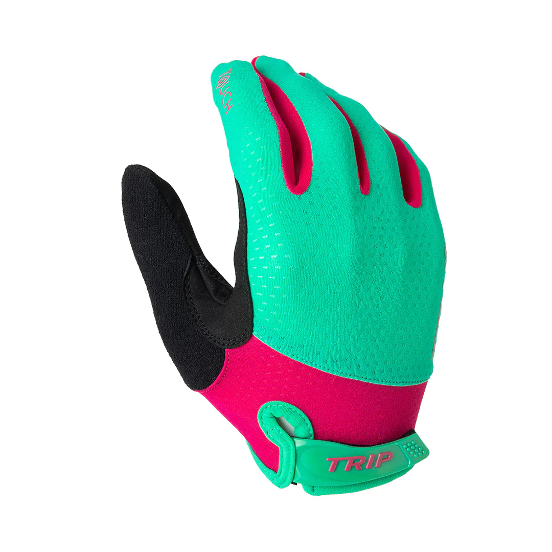 Guantes Largos Celeste Rosado